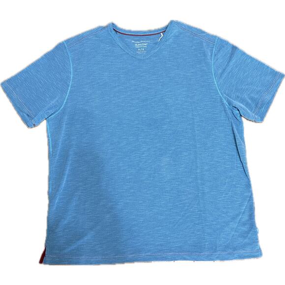 Tommy Bahama Tropicool Paradise V-Neck Tee Blue Isle of Capri XL NWT - Picture 1 of 9